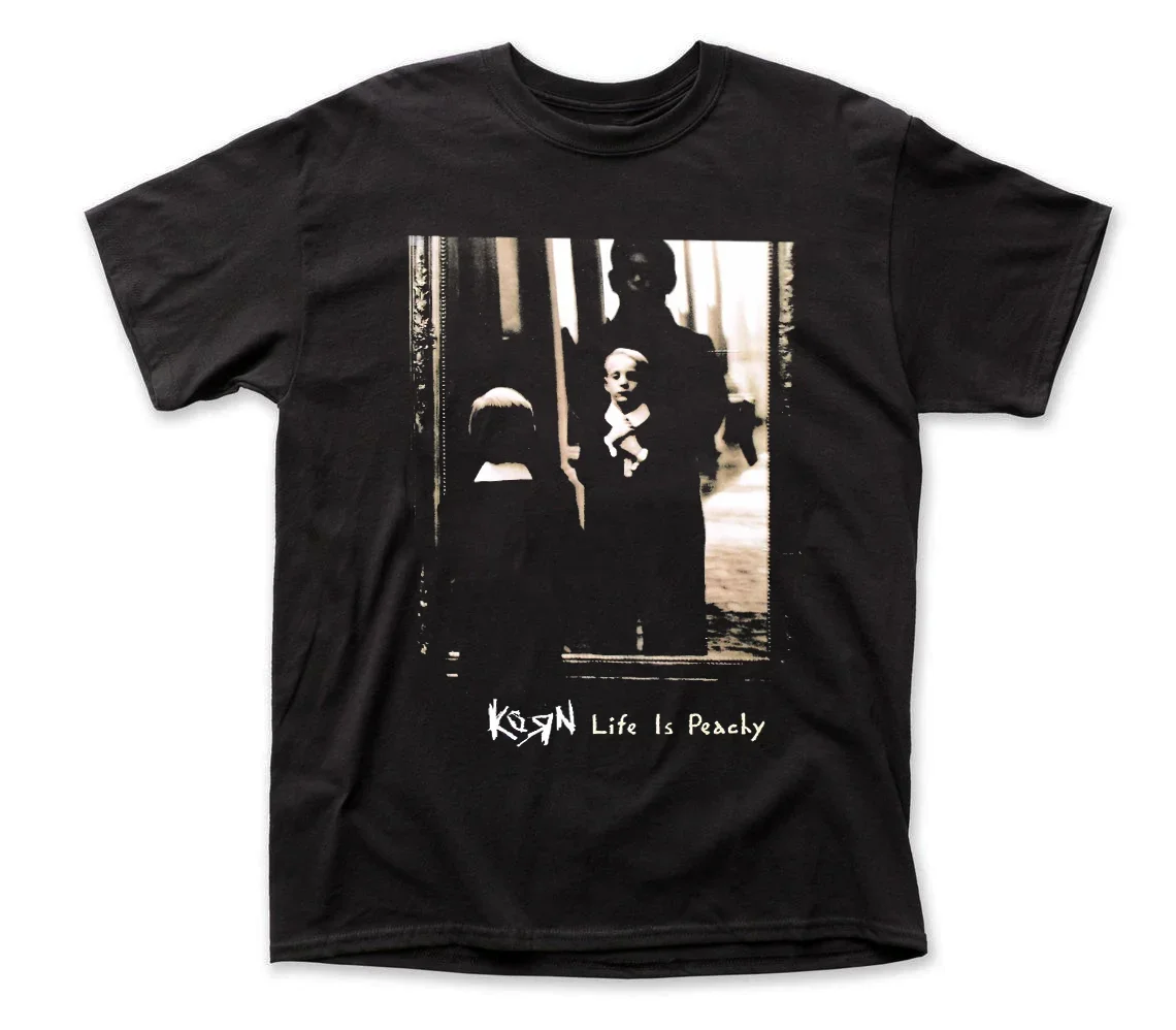 Camiseta de algodón para hombre y mujer, camisa Unisex con estampado Retro de Korn Life Is Peachy, álbum de S-5Xl, color negro