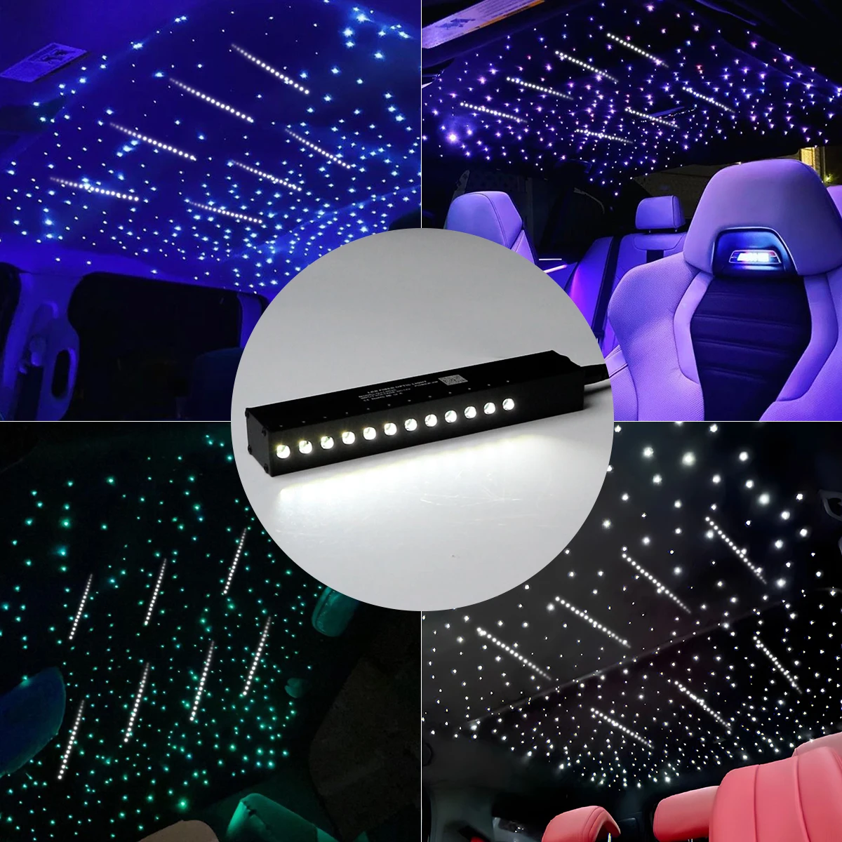 Meteor Effect 3W 12-hole Fiber Kit Light LED Streaming star Engine with RF remote Starry ceiling ambiance light fiber