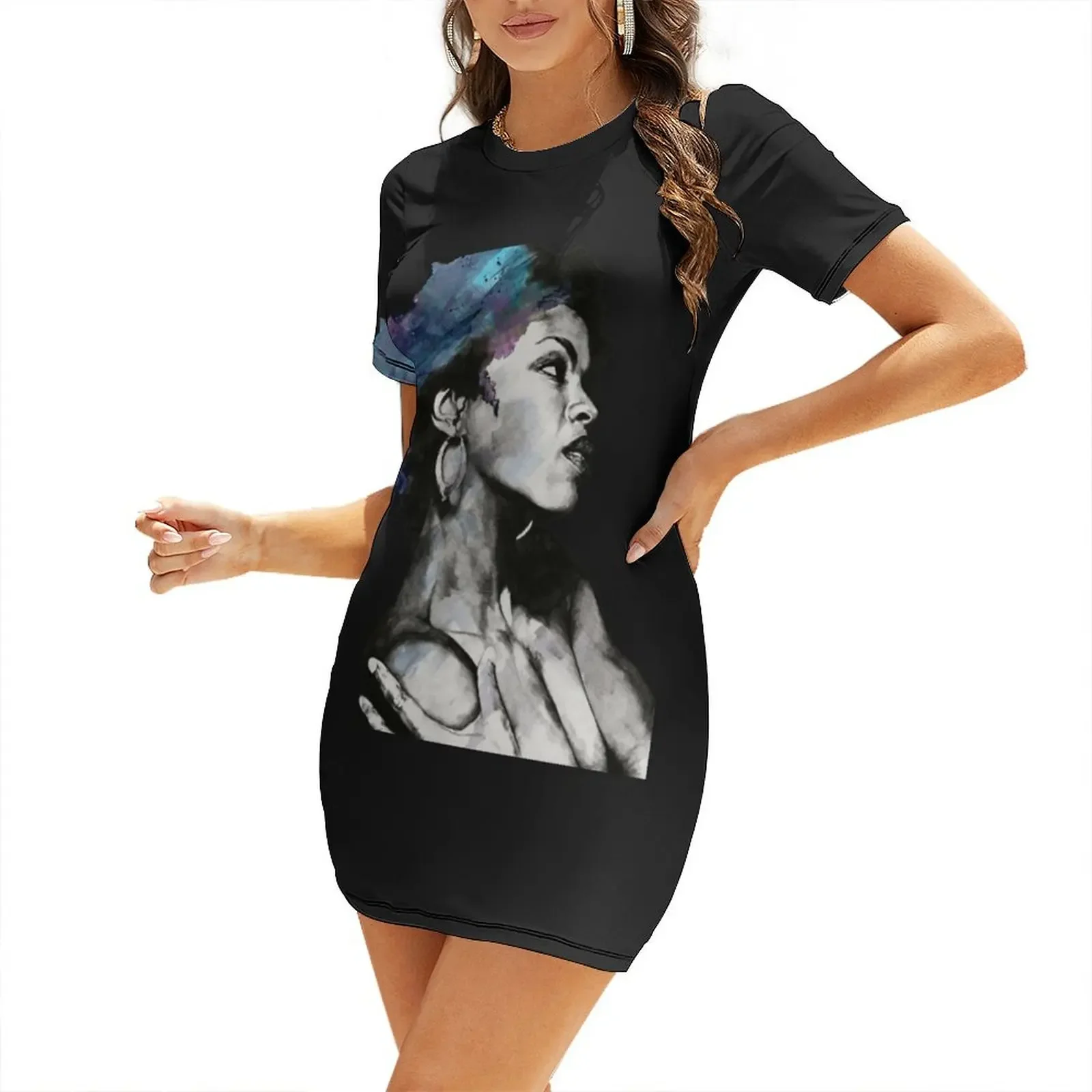 

fugees lauryn hill Short-Sleeved Dress evening dress ladies Women's evening dress Dresses gala