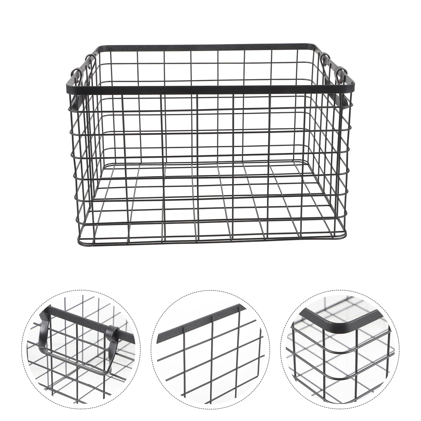 Wrought Iron Firewood Basket Storage Organizer Holder Metal Logging Collapsible Handle Wire Woven