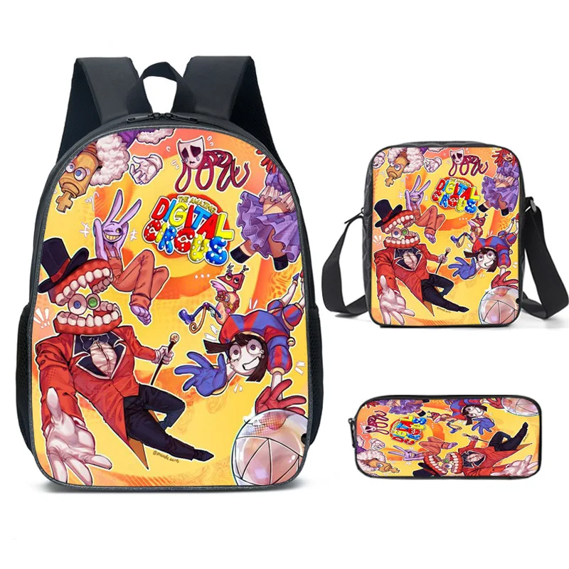 The Amazing Digital Circus Student School Bag Backpack Set Boys Girls Anime Kawaii Cartoon School Bag Mochila