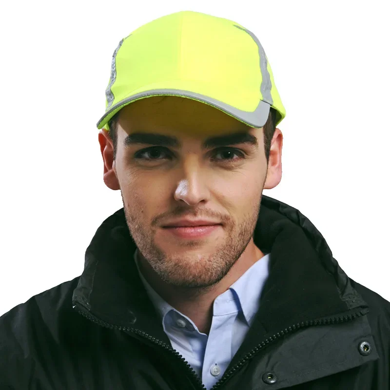 Men Hi Vis Protective Bump Cap Baseball Style Hard Hat Safety Workwear Yellow Orange Brightful Cap High Visibility Baseball Cap