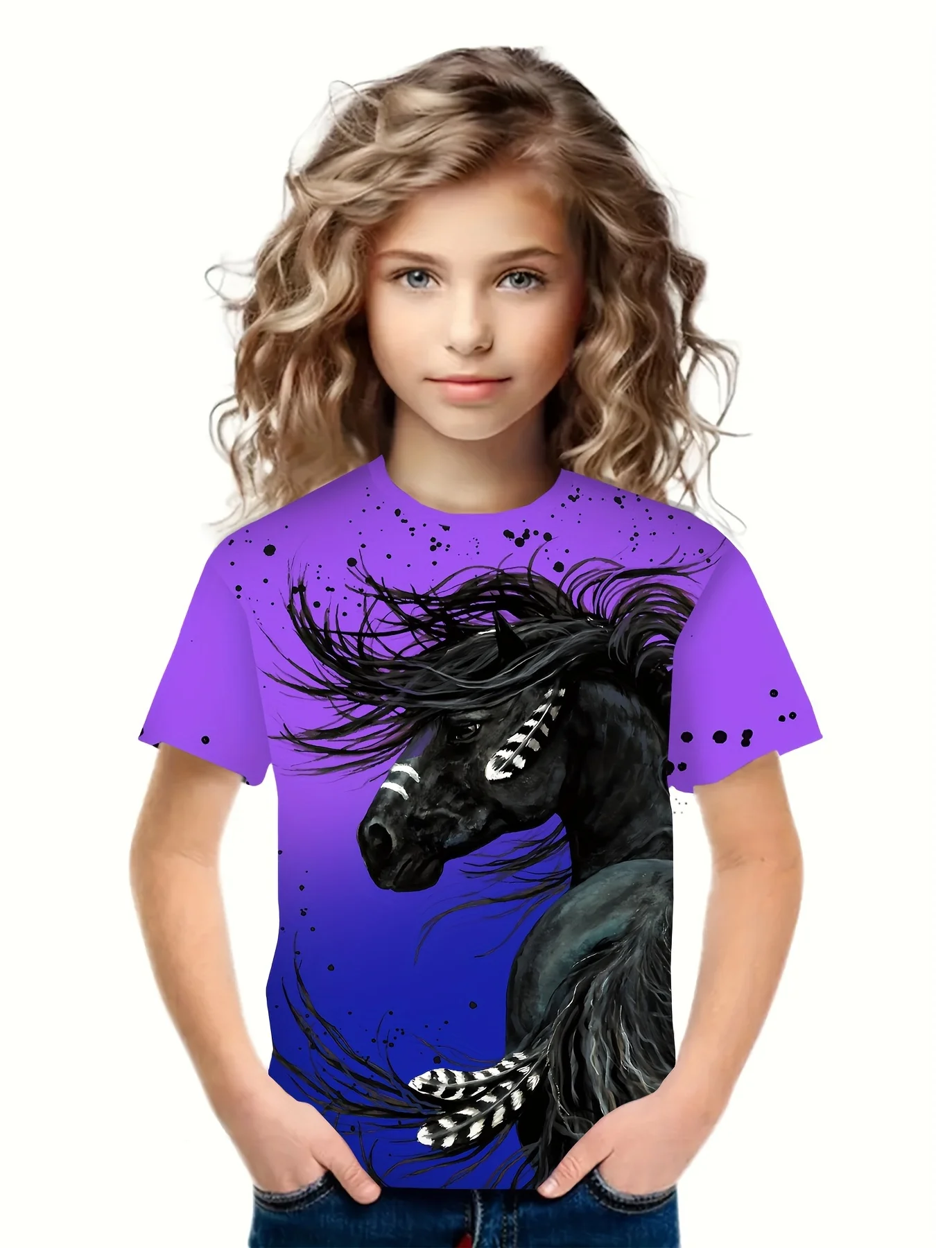 Horse 3D Printed Kids T Shirt For Boys Girls Tees Tops Summer Fashion Cartoon Casual Boy Girl T-shirt Unisex Children's Clothing