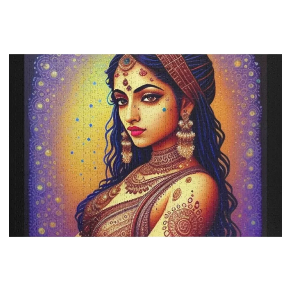 Indian girl Jigsaw Puzzle Personalized Name Wood Photo Personalized Customizable Gift Puzzle