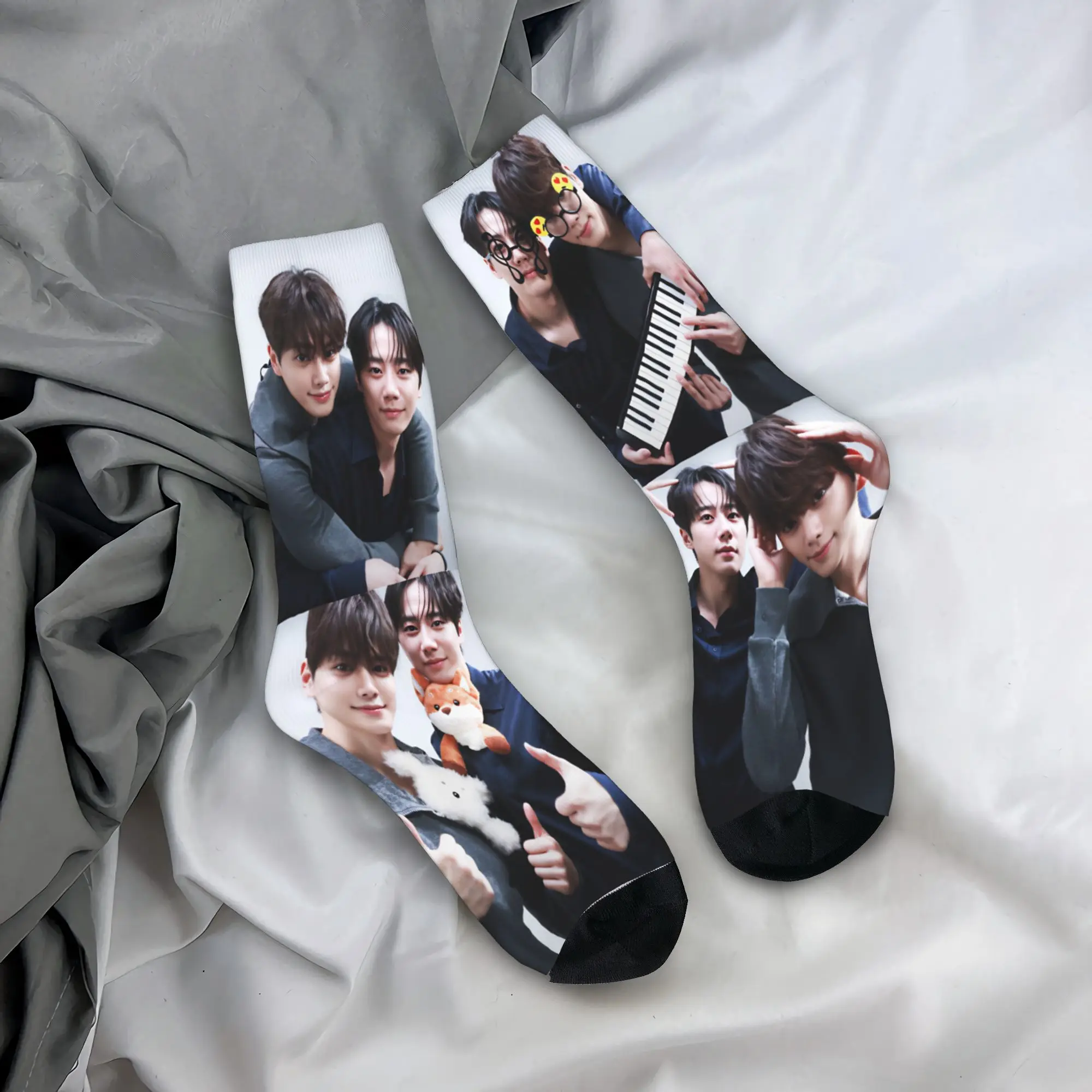 Kdrama Four Hands Two Sonatas Socks  Non Slip Stockings Adults Men Breathable Outdoor Sports Socks Spring Casual Printed Socks
