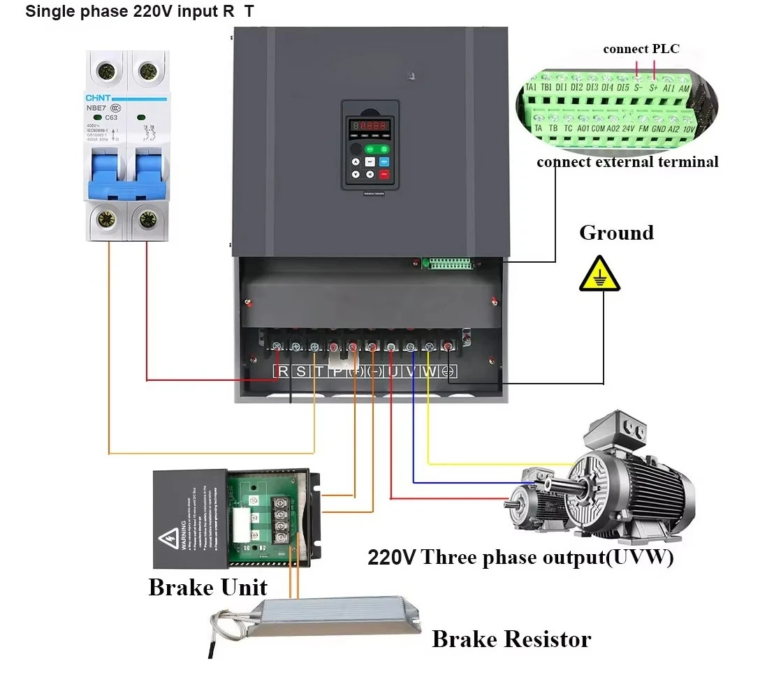 Inversor de Frequência Trifásico 220V 40hp 30hp Variador de Frequência 22kw 30kw