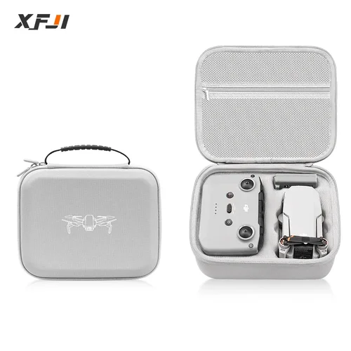 Bolsa de almacenamiento XFJI, Estuche de transporte protector, bolso de cuero PU resistente a caídas para DJI Mini 4K/Mini 2, accesorios para controlador de Drones