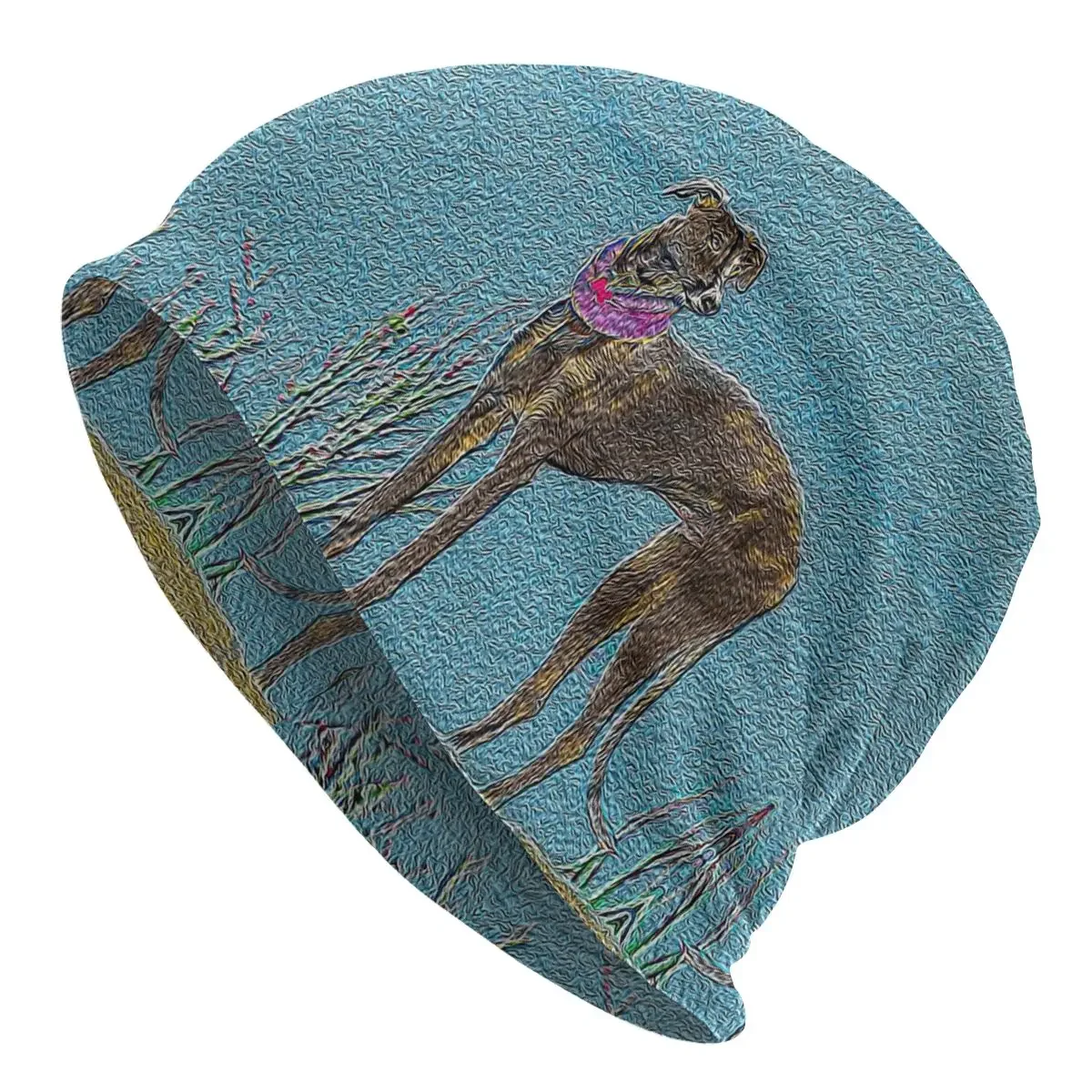 Noble Oil Structure Geryhound Greyhounds Dog Autumn Female Thin Beanies Windproof Unisex Skullies Bonnet Hats