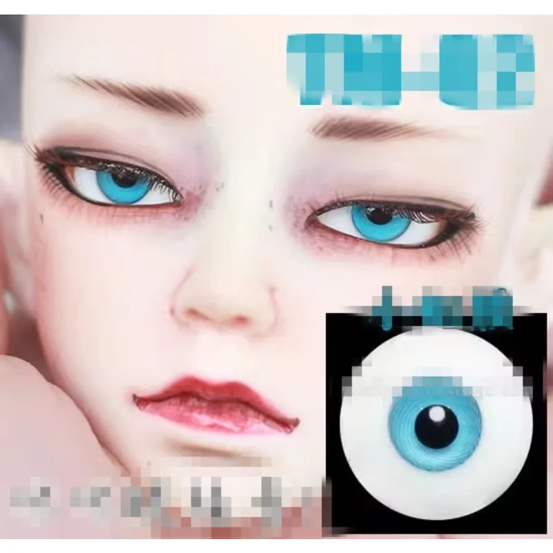 Bjd Doll Eyes Blue Layered Grain Glass Eyeball  1/6 1/4 SD.14mm 16mm  Free Box Doll Accessories GA39