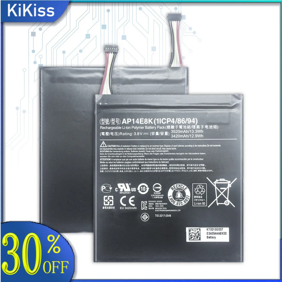 Battery for Acer A5008 Lconia One 7 B1-730 B1-750 B1-730HD A1402 3165142P B1-770 one 10 B3-A20 B3-A30 A3-A40 S1002 4260124P