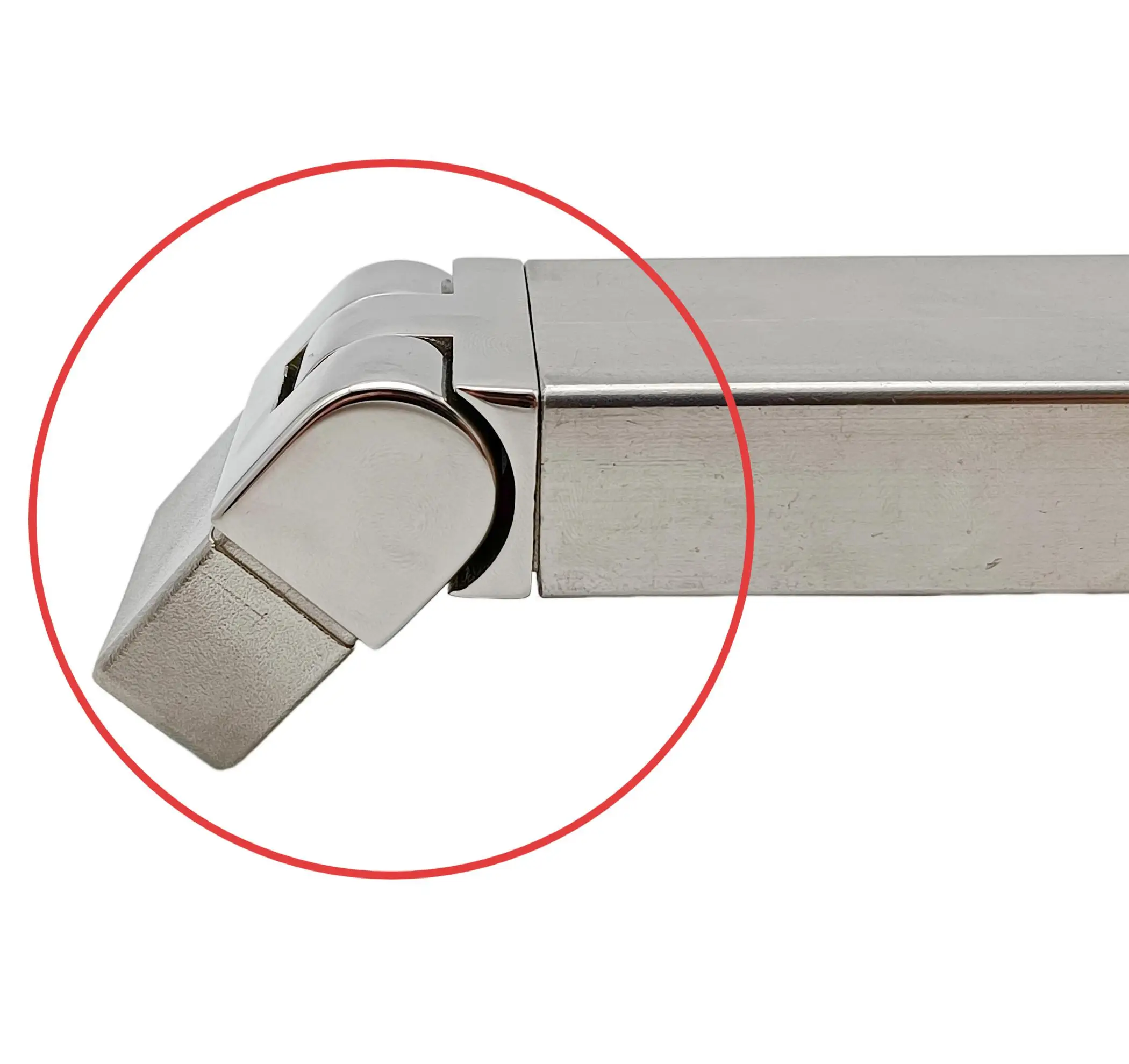 316 Stainless Steel Handrail Fitting Adjustable Rectangular Tube Joiner in Mirror Polished Staircase Baluster Connector