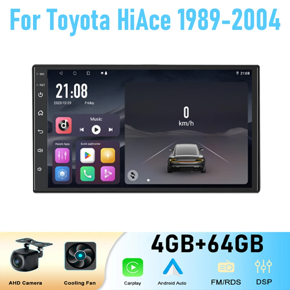 

7" For Toyota HiAce 1989-2004 GPS 64GB Car Stereo Radio Wireless Carplay Android Auto Head Unit Intelligent System WIFI Navi