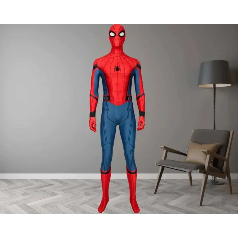Halloween Adulti Bambini Ritorno a casa Peter Parker Costume Spiderman Supereroe Cosplay Zentai Uomo Ragazzi Tuta maschile Party JumpSu # 1 # W