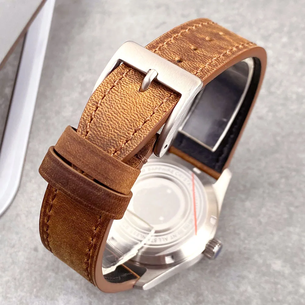 Tandorio 39mm Titanium Japan NH35A Movement Automatic Watches For Men 200m Waterproof Sapphire Crystal Glass Pilot Retro Watch view 6