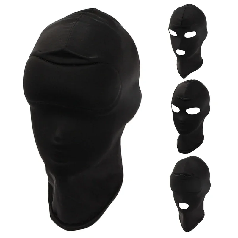 Adult Open Eye Mouth Headgear Mask Hood Blindfold Full for Head Cover BDSM Sex T