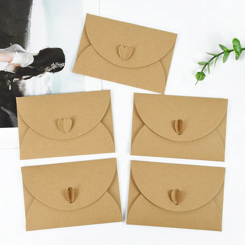 

10pcs Kraft Paper Envelopes Retro Blank Mini Paper Greeting Card Name Card Envelope Wedding Birthday Festival Party Decorations