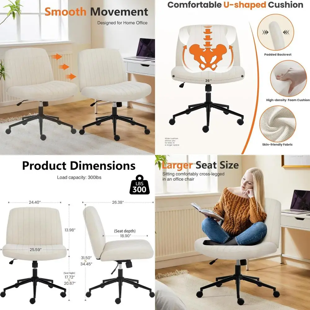 

Регулируемое поворотное офисное кресло на колесиках для комфортной работы дома