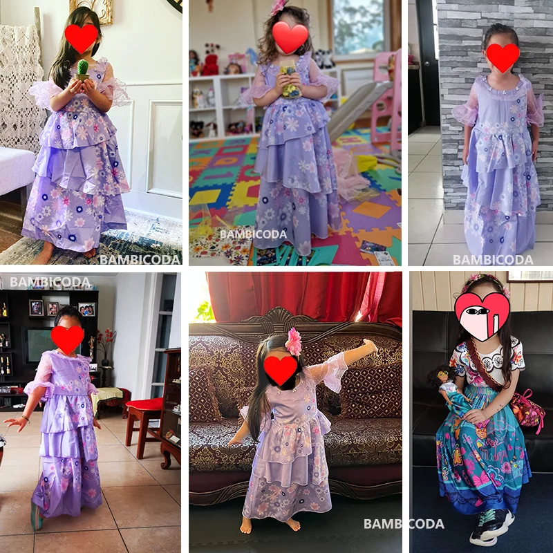 2026 Encanto Cosplay Costume Girl Dress For Carnival Halloween Princess Party Clothes Charm Flower Ruffles Long Dress Girl Dress