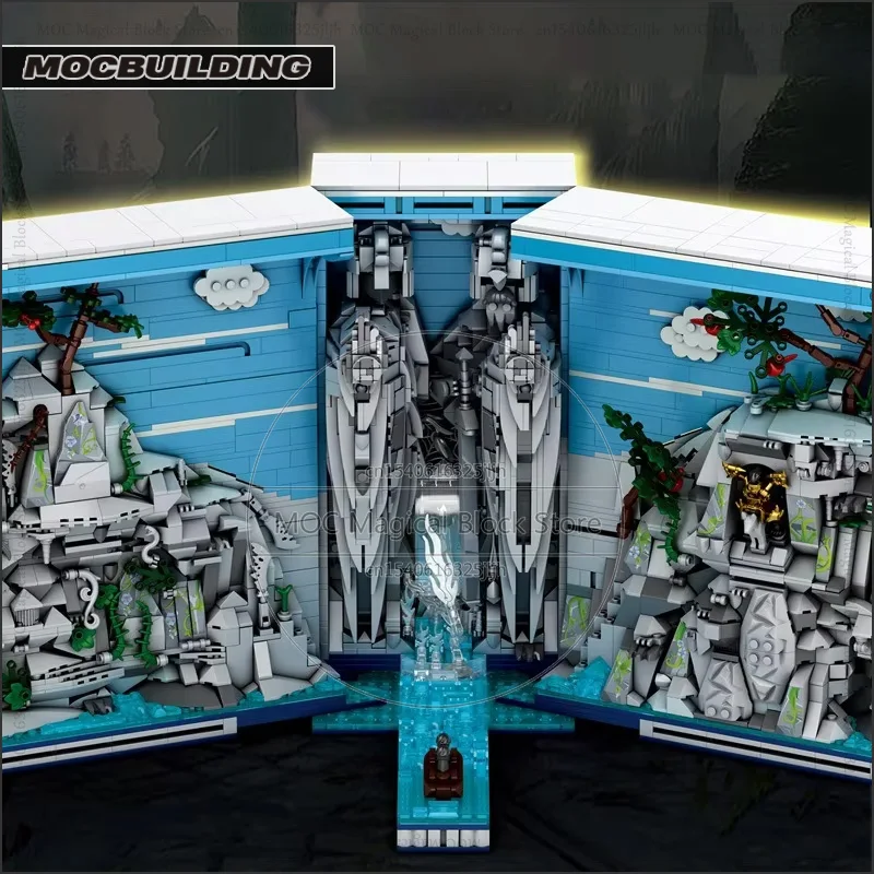 خواتم فيلم MOC اللبنات كتاب الملوك الخيال خزانة الكتب التكنولوجيا الطوب تجميع نموذج اللعب جمع الهدايا