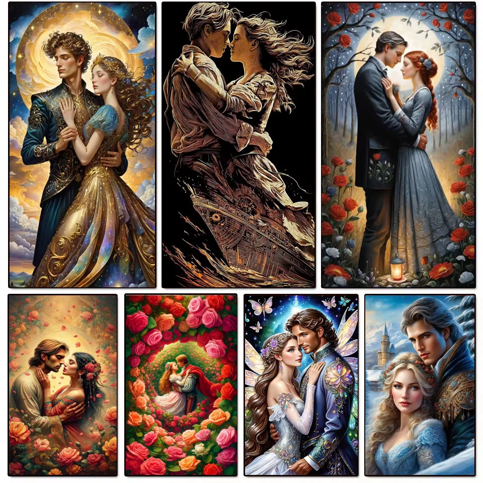 Romantic Sweet Love Story Flowers 5D Diy Diamond mosaic Art Full Square Round Jewelry Cross Stitch Diamond Painting Home Decor