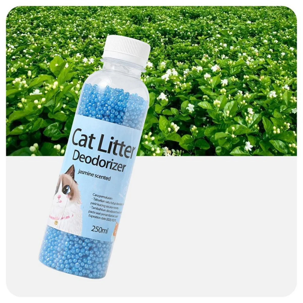 Limpeza de banheiro de gatinho 300g, grânulo desodorante de maca de gato, artefato de odor de animal de estimação, carvão ativado absorve, gás de areia de gato-b st