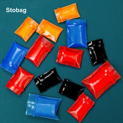 StoBag 100 sztuk kolorowe Mini małe plastikowe torby z zamkiem błyskawicznym opakowanie na prezenty i biżuterię przechowywanie Zip Lock wielokrotnego zamykania Poly wyczyść woreczki