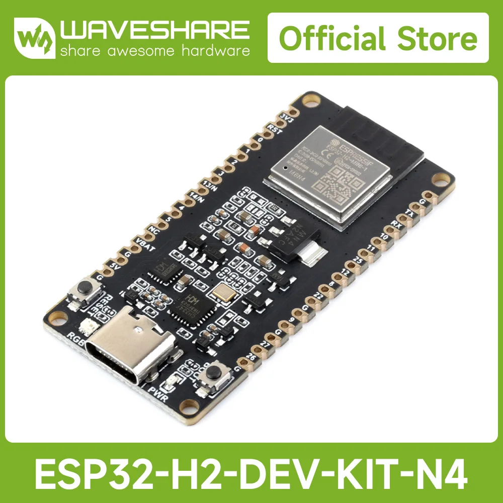 【garantia-oficial】-microcontrolador-waveshare-esp32-h2-processador-96-mhz-modulo-esp32-h2-mini-1-n4-interface-type-c-sem-fio