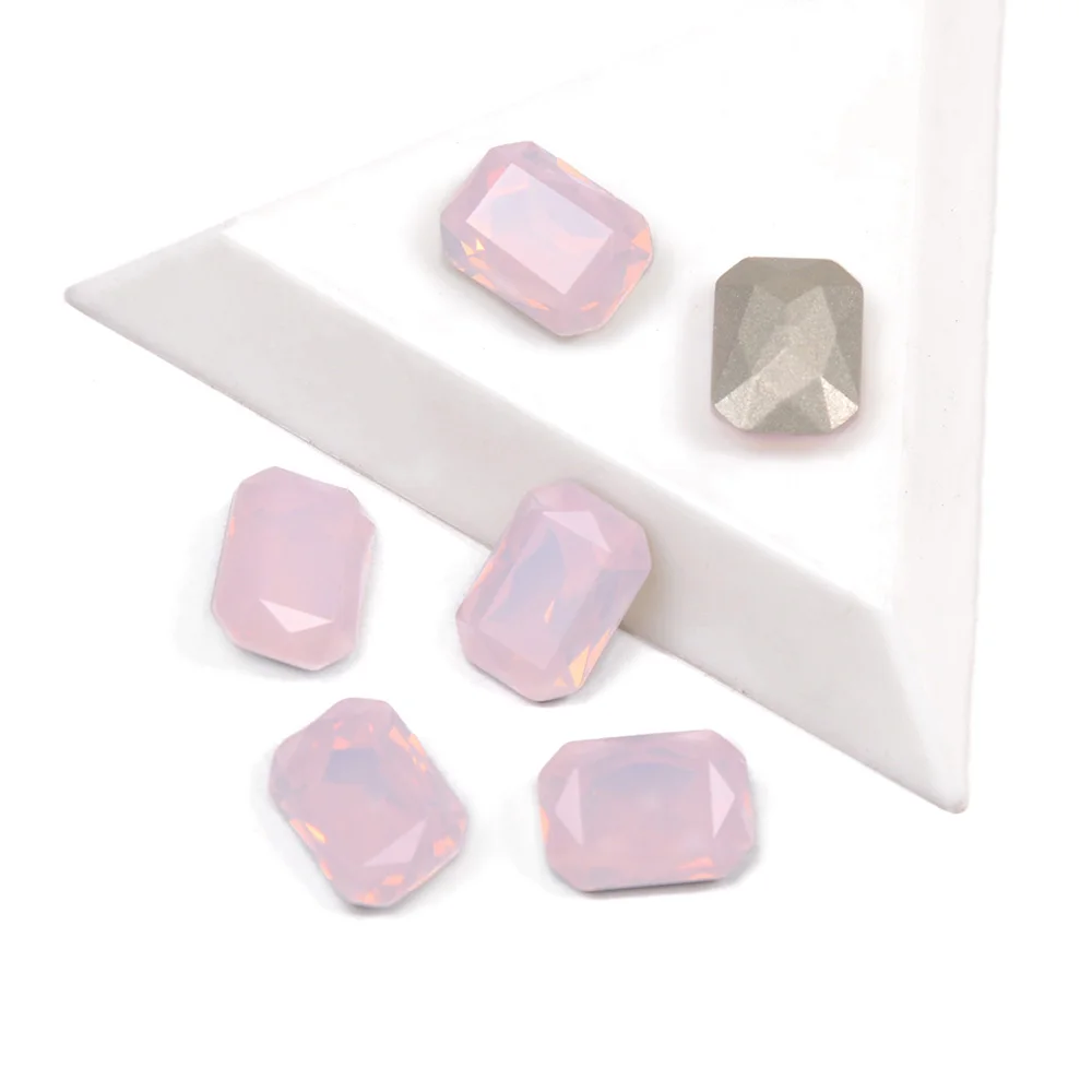 Rose Wasser Opal Achteck Strass Klaue Pointback Aufnäher Kristalle Für DIY Handwerk Kleid Tasche Dekorationen Nähen Zubehör – Detail 4