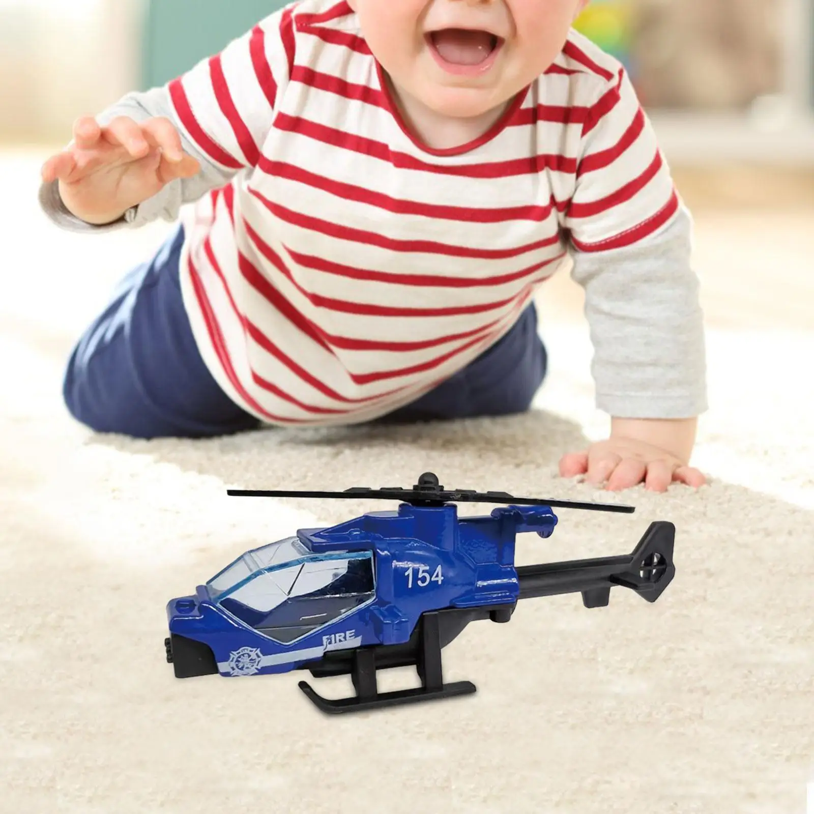 

1/64 Scale Diecast Alloy Helicopter Kids Helicopter Toy Desktop Display Mini Model Plane Plane Toy for Bookshelf Home Office