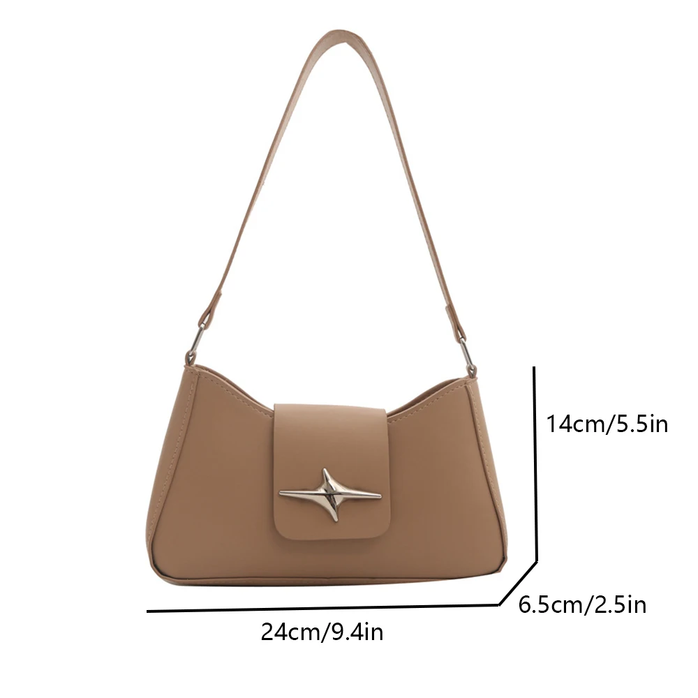 Fashionable and minimalist women\'s daily casual shoulder bag, PU material retro portable club bag underarm bag