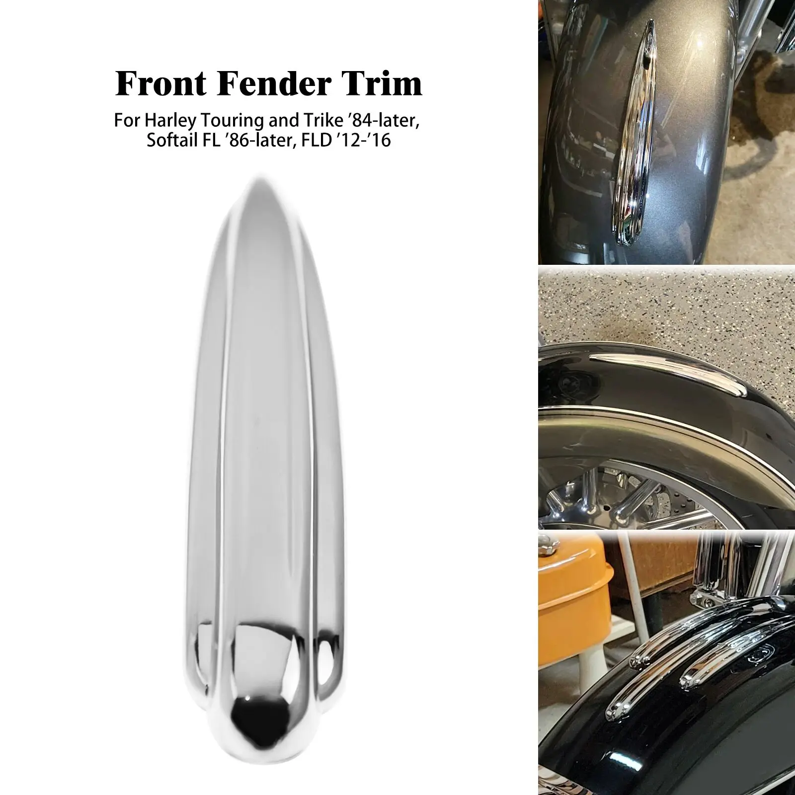 Motocyklowy chromowany przedni błotnik z tworzywa ABS do Harley Touring Trike 1984-2023 Softail FL Slim Heritage 1986-2023 FLD 12-16