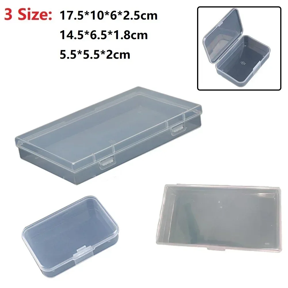 Screw Holder Case Transparent Rectangle PVC Storage Box Latch Jewelry Nail Fishing Organizer Container Equipment Tool Case