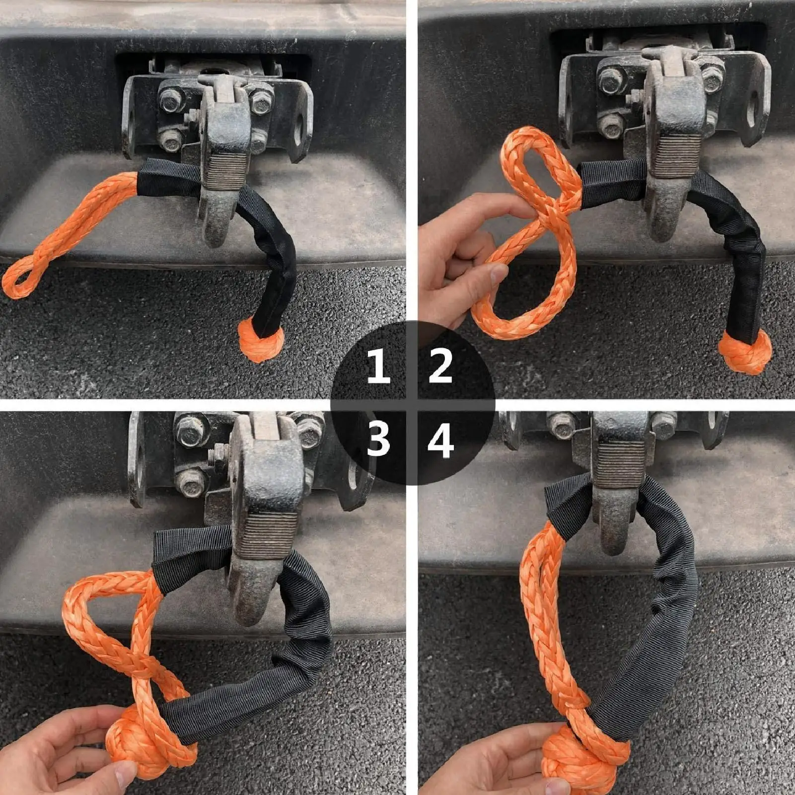 Soft Shackle Portable Synthetic Shackle Rope 35 Tons Breaking Strength Lightweight Wear Resistant for offroad Vehicle for boat