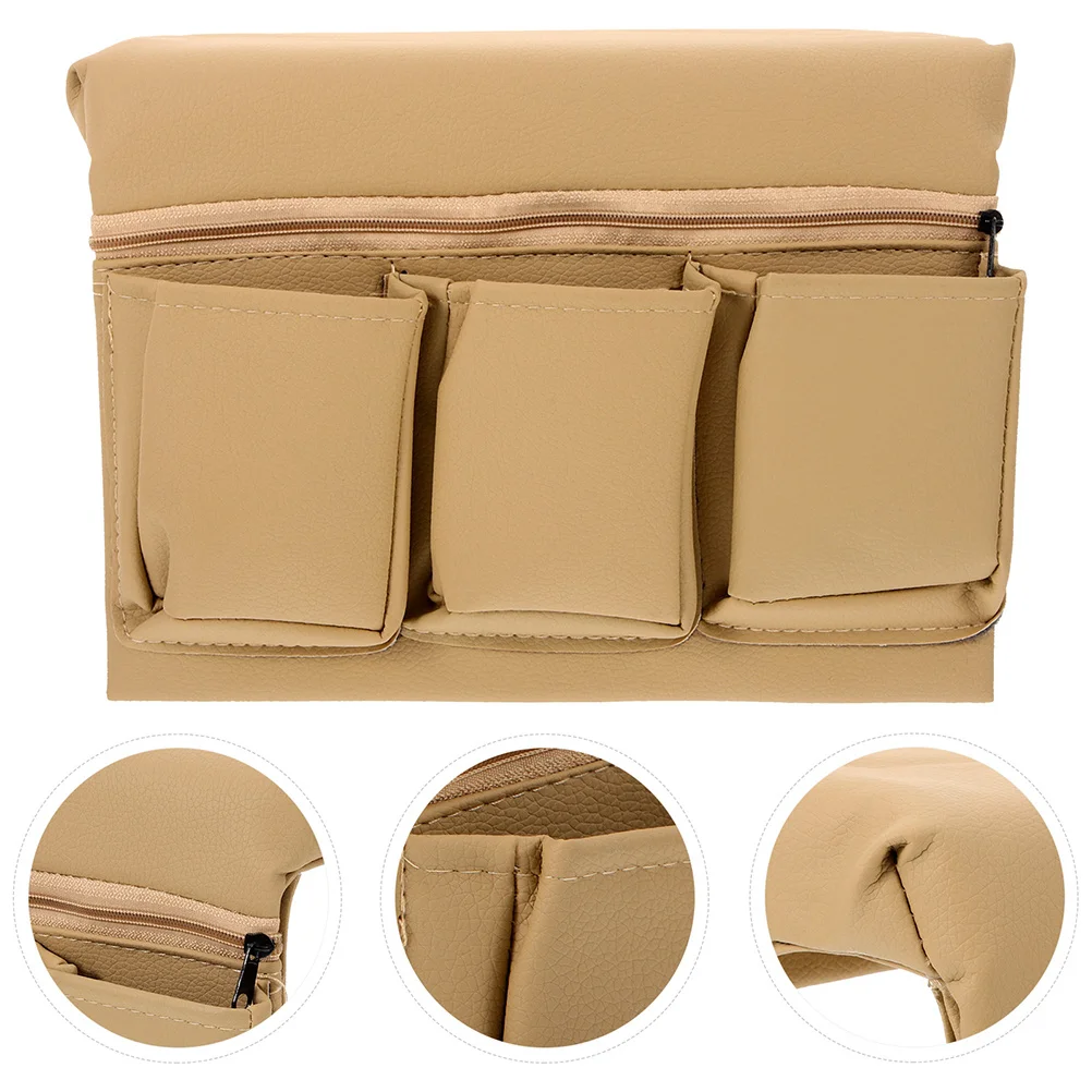 

2pcs Car Window Armrest Storage Box Pu 3-Pocket Organizer For Phone Keys Snacks Auto Seat Gap Filler Car Interior Accessory