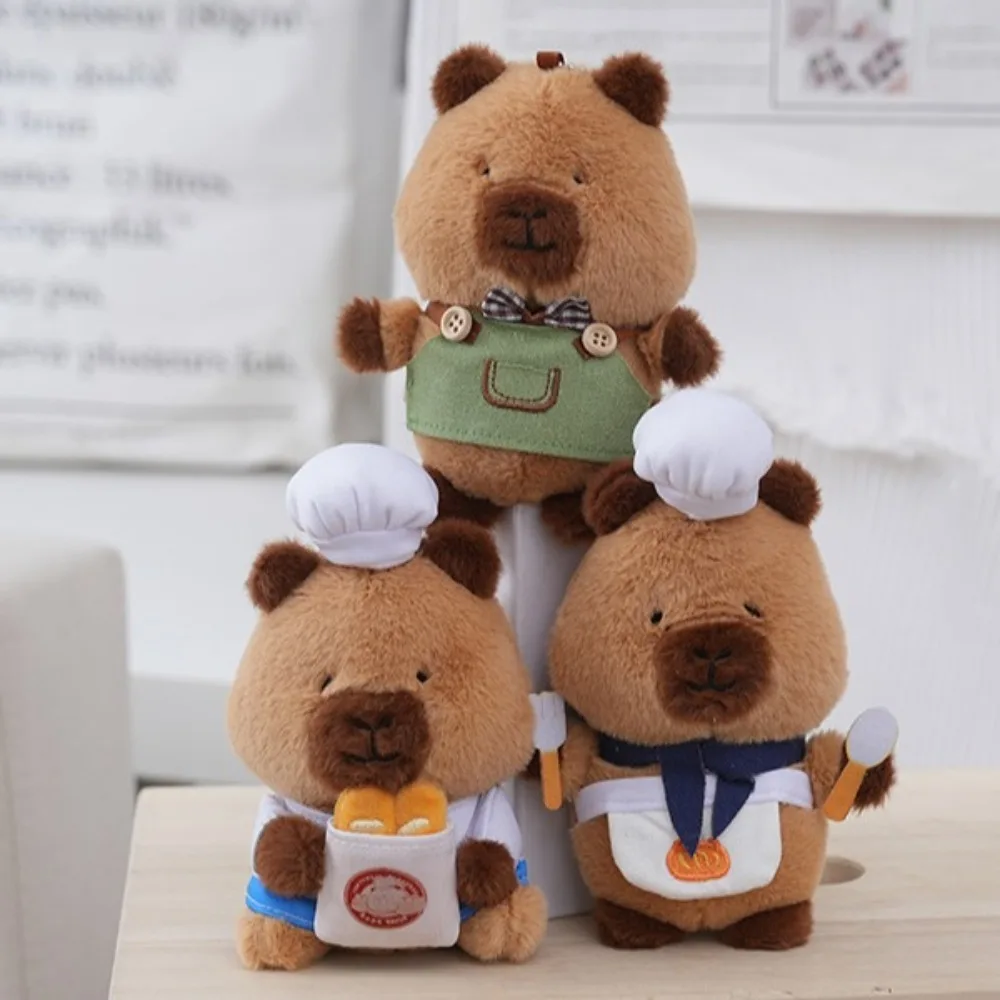 Cook Capybara Plush Pendant Dress Up Lovely Capybara Plush Keyring Cartoon Funny Capybara Plushie Doll Prezent urodzinowy