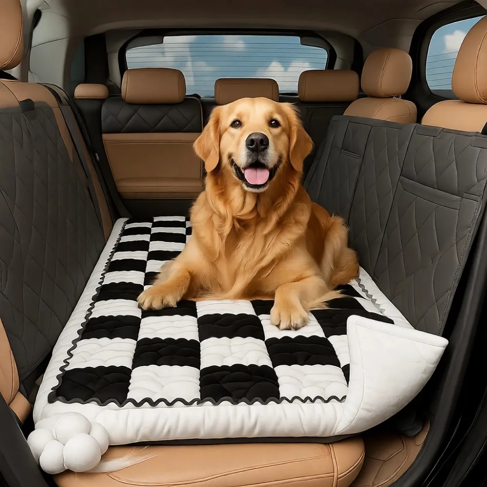 

Нескользящий мягкий коврик-лежанка для домашних животных на заднее сиденье автомобиля, удобное автомобильное одеяло-протектор для собак, 51 x 23.5 дюйма
