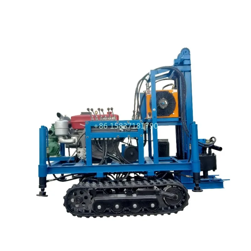 100m 120m 150m Portable Water Well Drilling Rig Diesel Engine Underground Borehole Drilling Rig Water Pumping Wheels Drill Rig