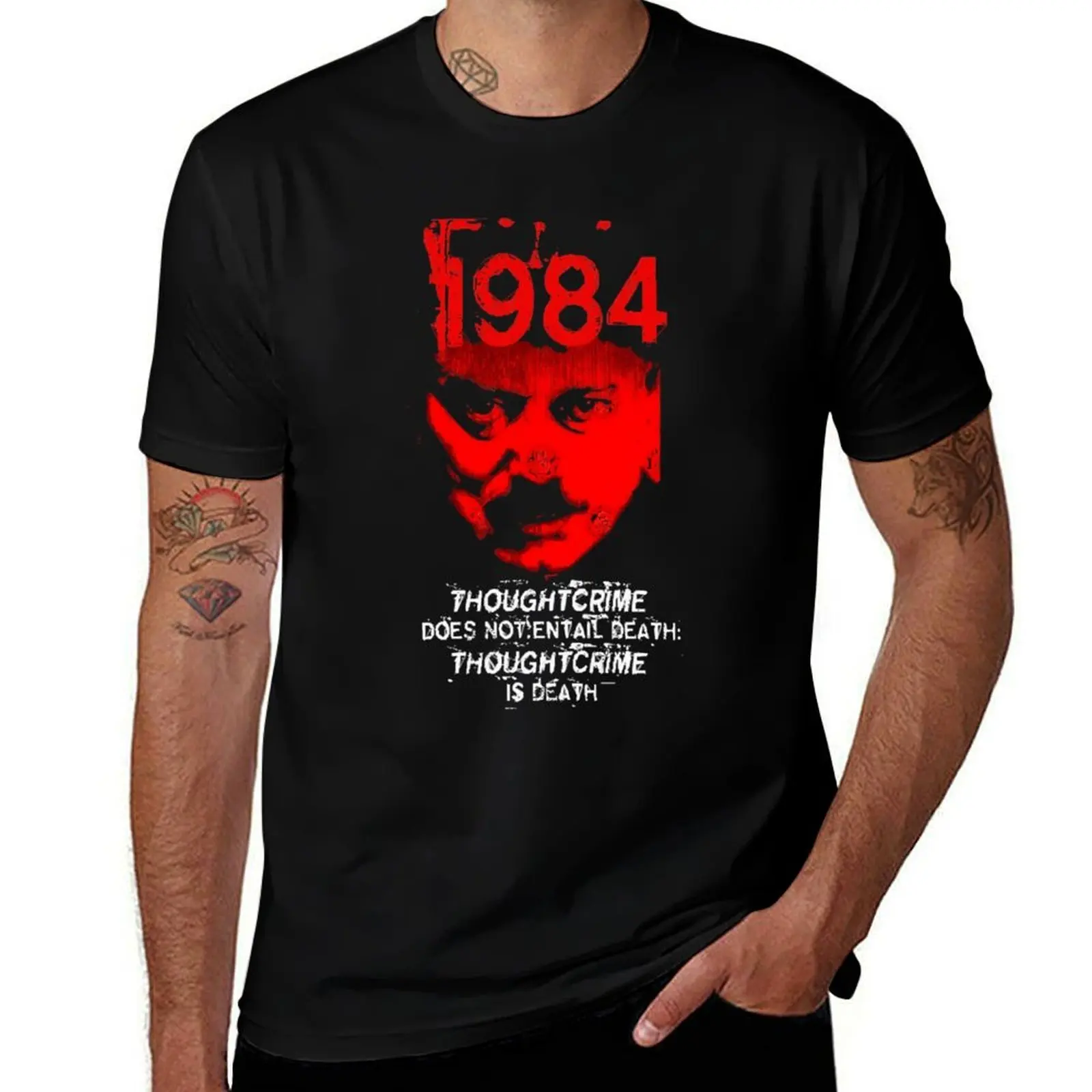George Orwell 1984 Quote Design T-Shirt Trendy Print Short Sleeve T-Shirt