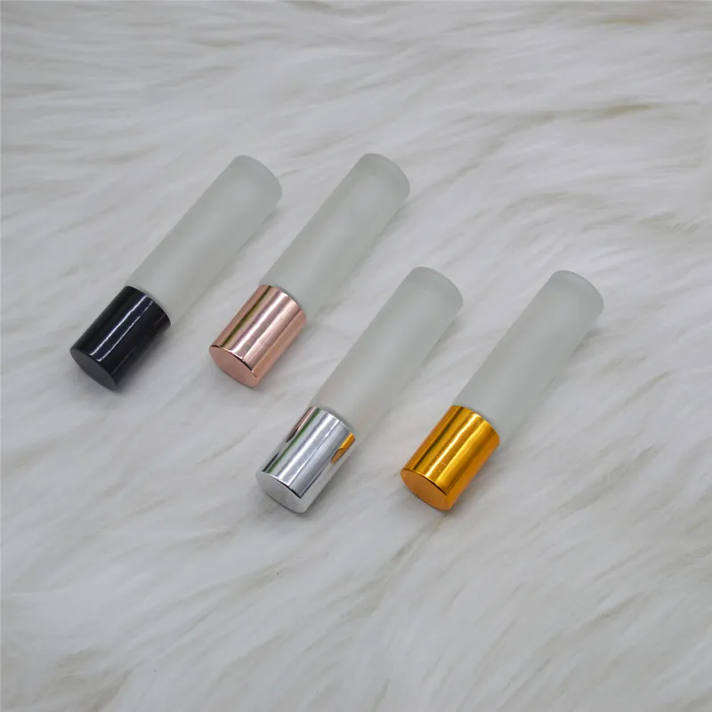 

Wholesale 10ml Roll On Bottle Frosted Glass Perfume Bottle Deodorant Refillable Empty Roller Essential Oils Vials