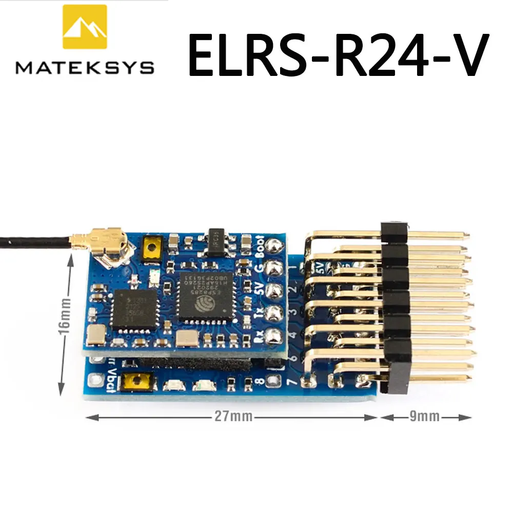 

MATEK ELRS-R24-V R24V ELRS 2.4G 7CH PWM VARIO RECEIVER Variometer Sensor With CRSF-PWM-V CONVERTER for RC Gliders Fixed-Wings