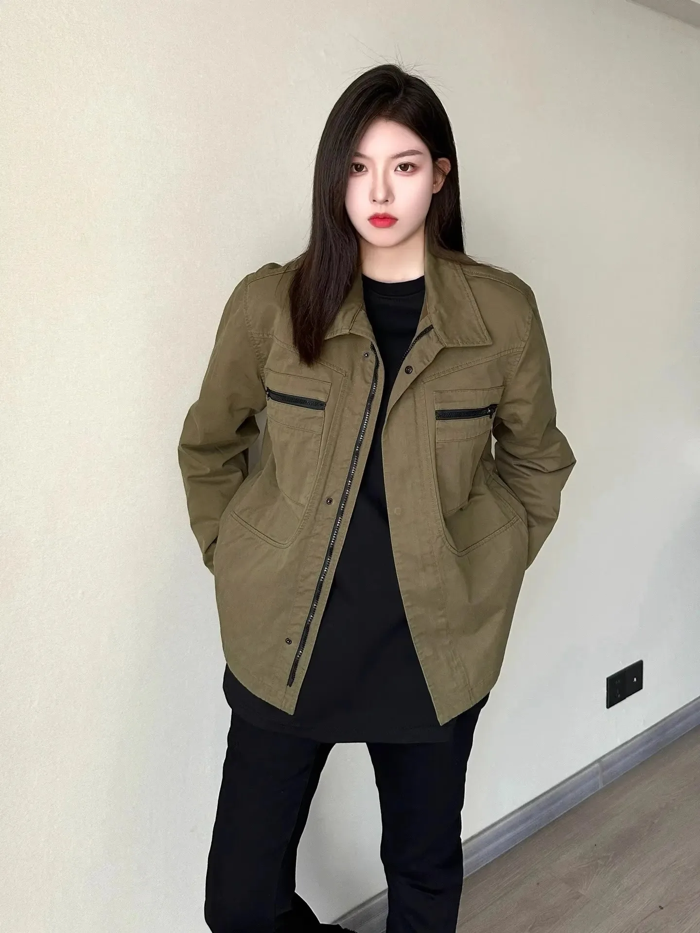 

Американская винтажная рабочая одежда Jaet, мужская повседневная плиссированная осенне-весенняя модная брендовая универсальная куртка для поездок на работу для молодежи