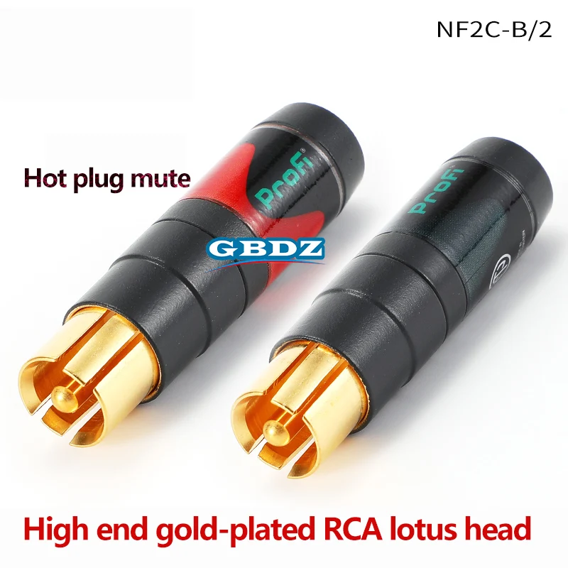 

RCA Plug NF2C-B/2 Anti Noise DIY Phono Plug HIFI Audio And Video AV Cable Connector RCA Lotus Head Telescopic Gold-Plated Plug