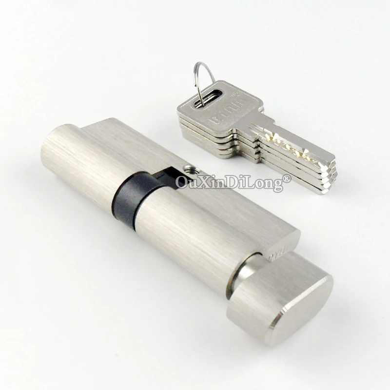 Cheap+Stock 1PCS Solid Brass European Mortise Door Lock Cylinder Large Single Open Lock Core Lock Gall Repair Parts + Key