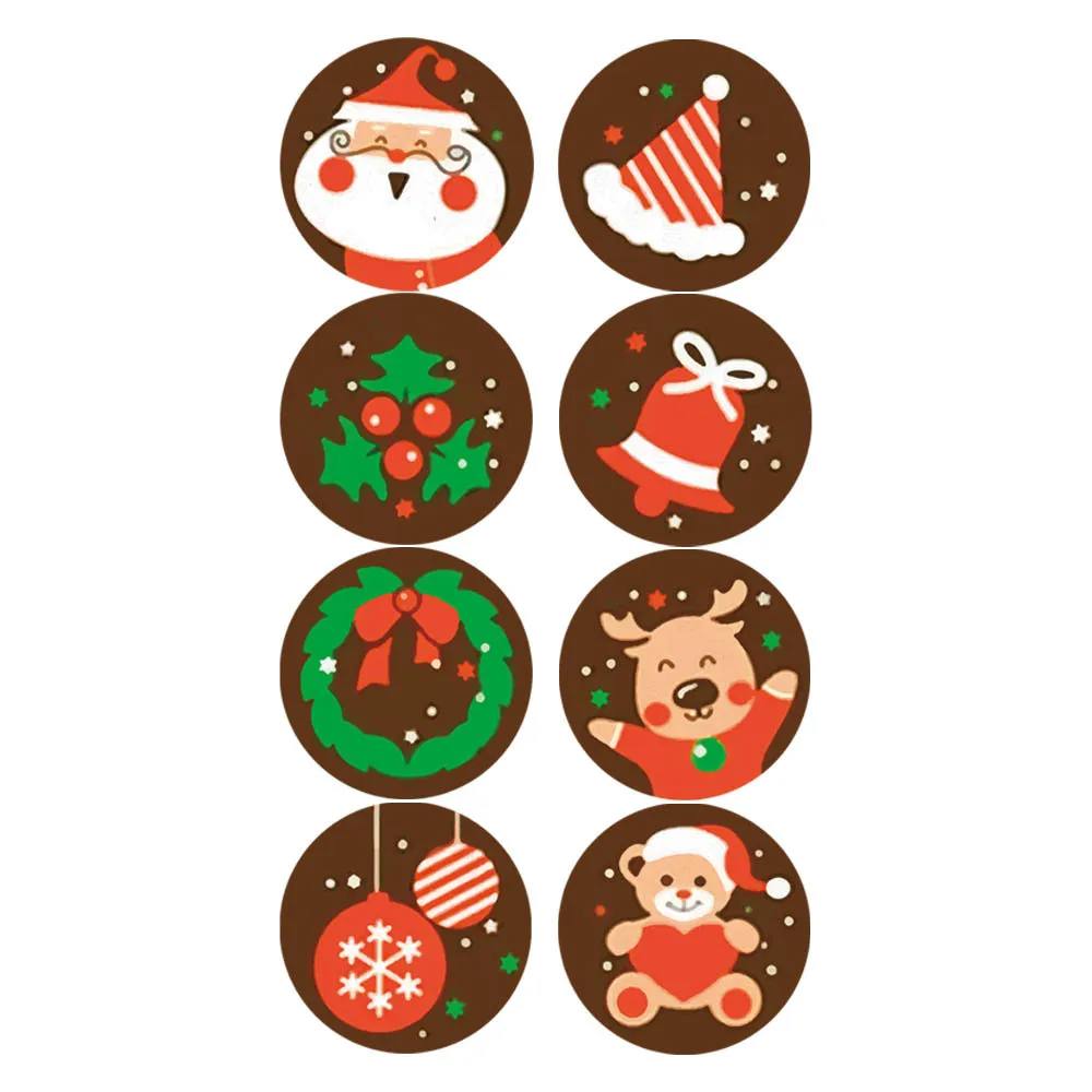 25mm Merry Christmas DIY Handmade Sticker Package Thank You Label Sealing Stickers Party Festive Decor Supplilies Children Adult