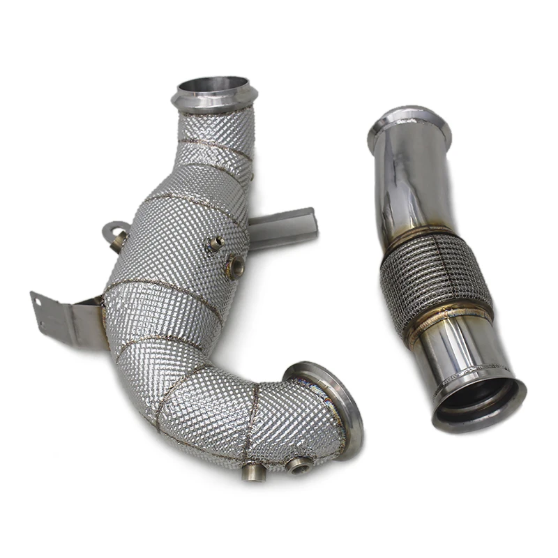 

OBM Stainless Steel High Flow Pipe For Mercedes-Benz CLA45 AMG 2.0T Heat Shield Downpipe With Catalyst