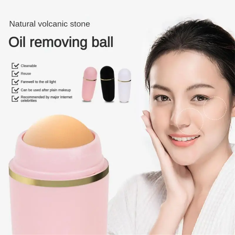 Face Oil Absorbent Volcanic Roller Stone Face T-zone Oil Removing Absorbing Mini Portable Face Skin Care Tool Oil Remover Roller