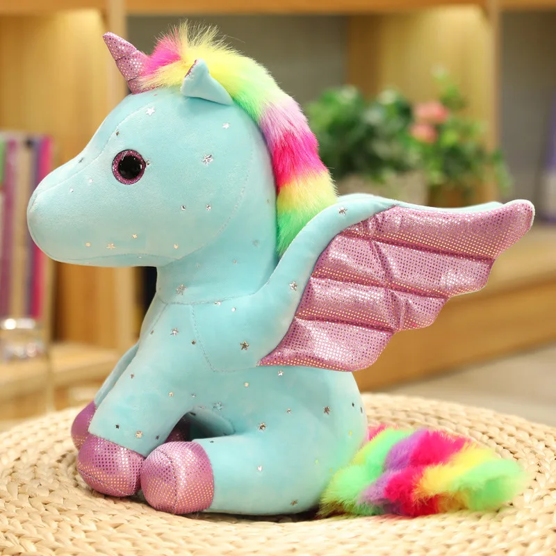 Regenbogen Pegasus Einhorn Plüschtier kleine Pony Puppe Schlafkissen Kinder Geschenk