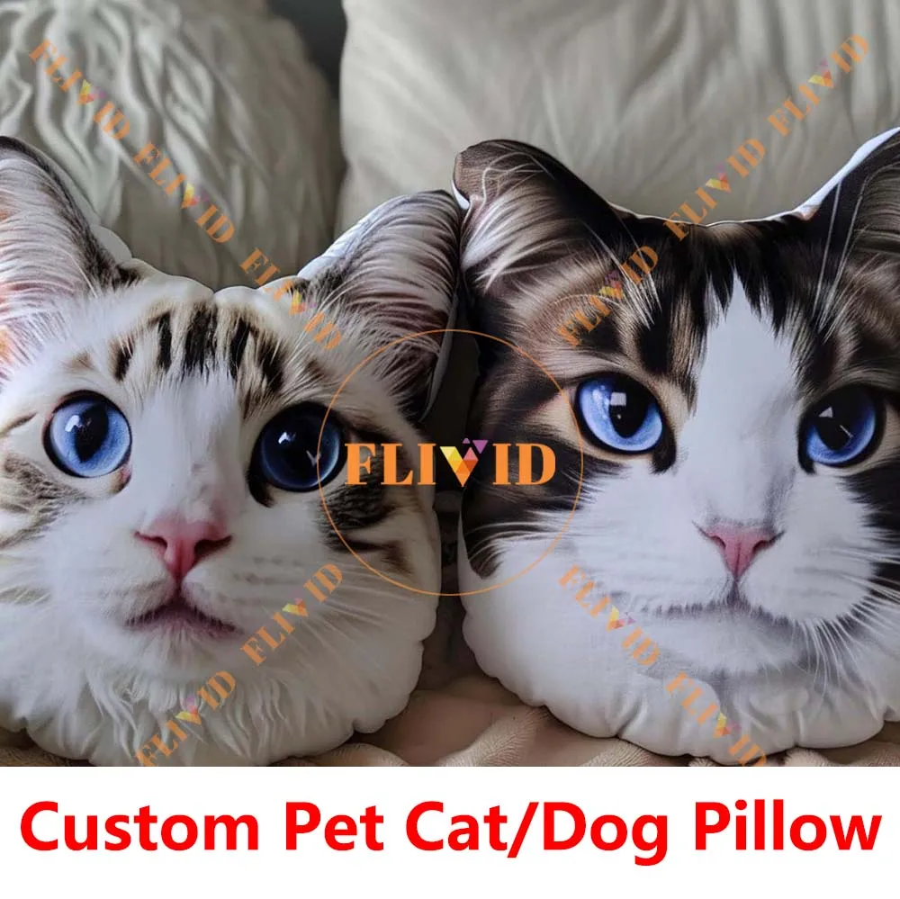 Customized 3D Dog Pillow Personalized Pet Cat Animals Pillow Custom Creative Gift Sofa Throw Pillow Animal Memorial Cushion