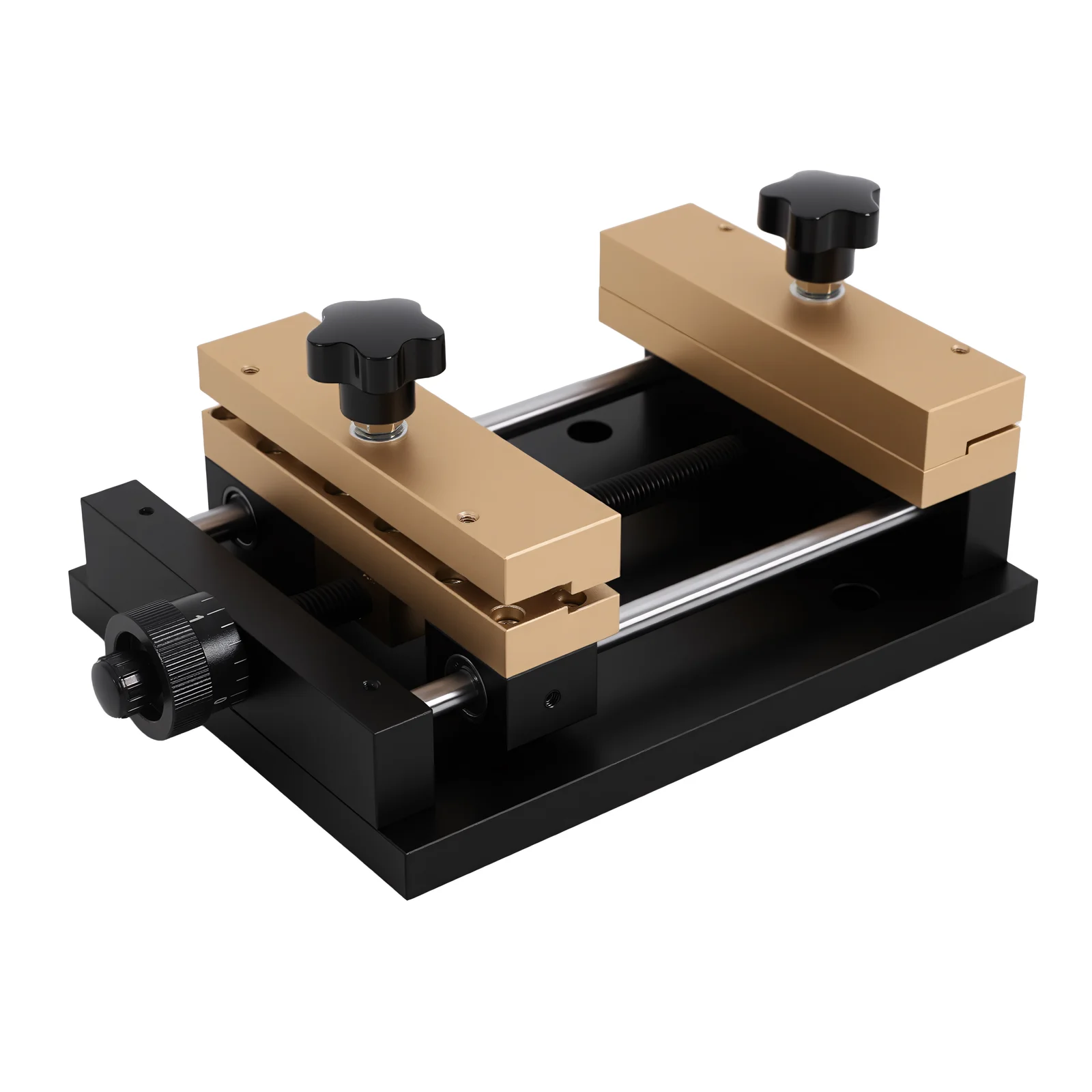 Laser Marking Machine Fixture, Aluminum Alloy Clamping Tool With Double-Track Design, 4.72x4.72in Clamping Range for Gold Foil Aluminum Plate, Anodized