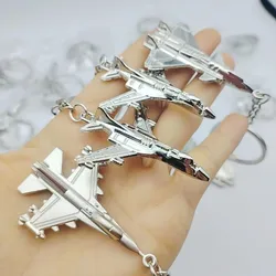 10 Pcs Metal Airbus Airliners Fighter Jet Plane Warplane Helicopter Airplane Keyring 3D plane Keychain Warcraft Key Chain